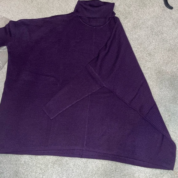 NY & Company purple batwing turtle neck tunic sweater - Picture 3 of 8